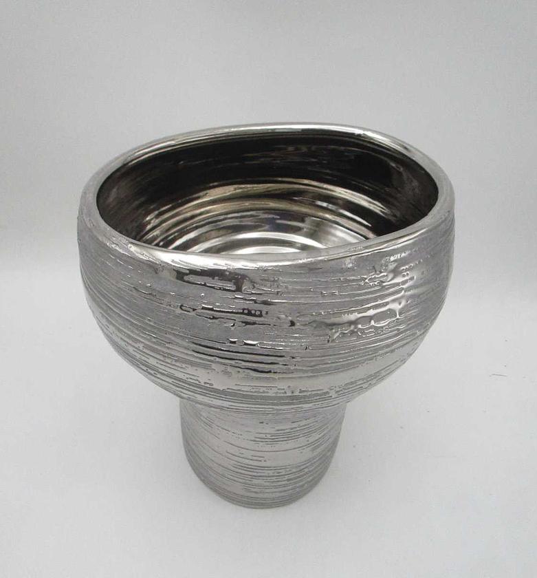 Vase ceramic grey silver 21x18x22,5 image