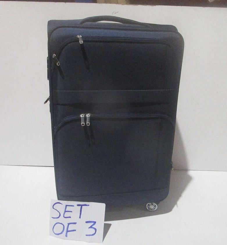 Luggage dark blue set of image