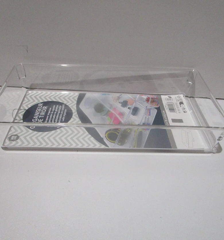Easy Storage Large Clear Polystyrene Drawer Organizer Tray image