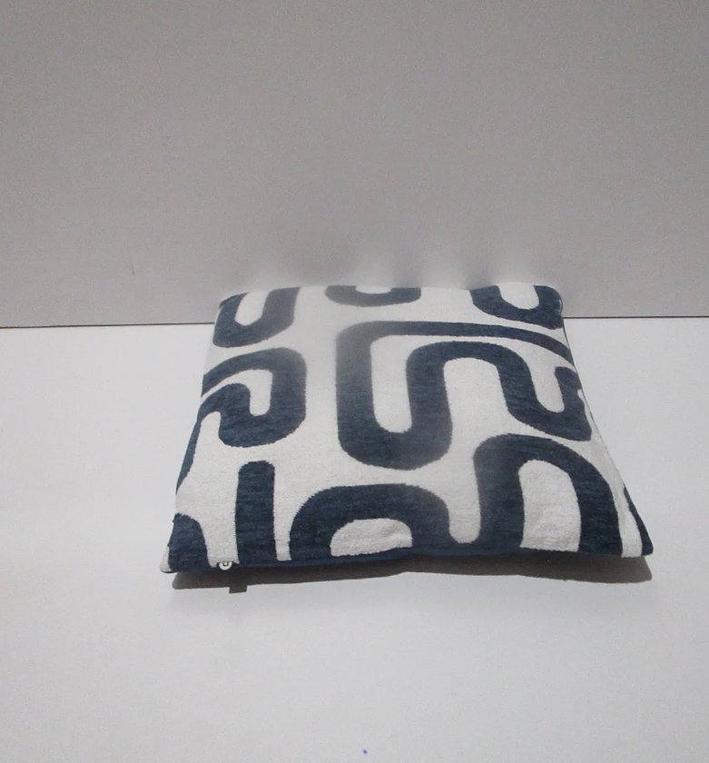 Safina Aegean Blue Chenille Jacquard Decorative Cushion (40x40 cm) image