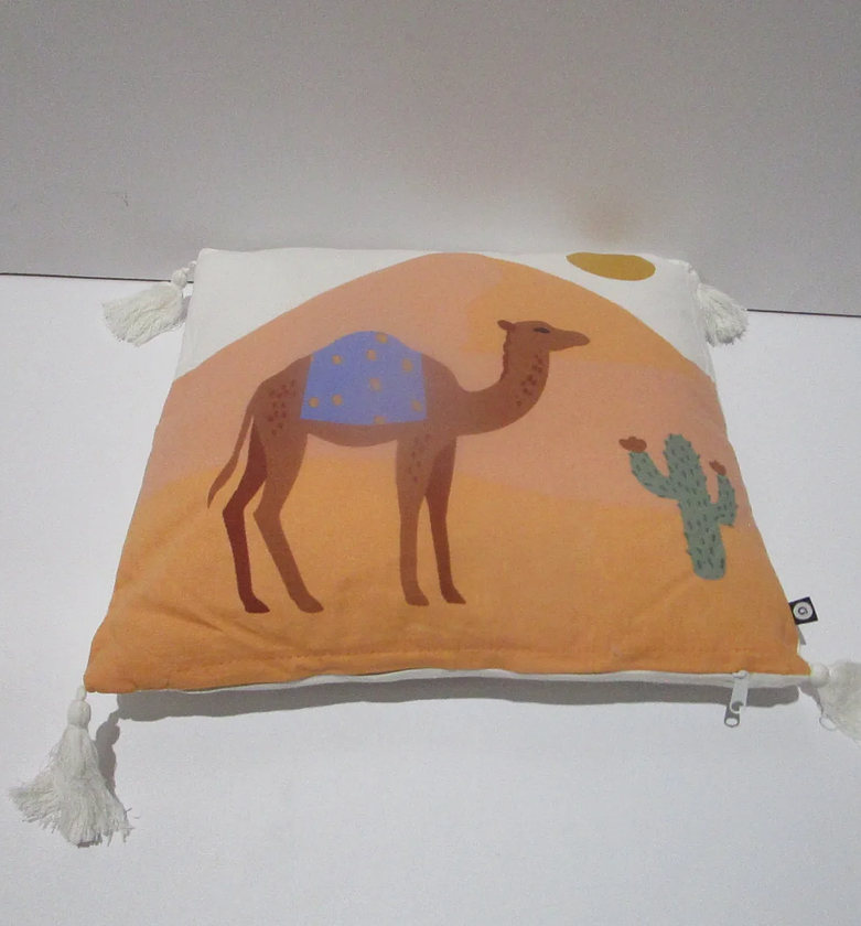 Marrakech Desert-Themed Square Cushion (40x40 cm) image
