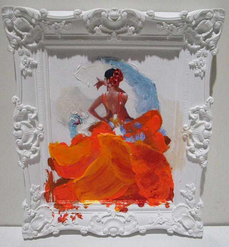 Painting handmade paint with image