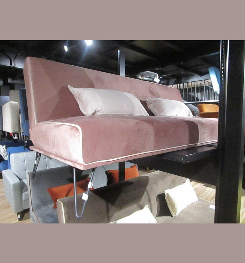 CR-16 3-Seater Sofa Bed with Wood Frame – Old Red image