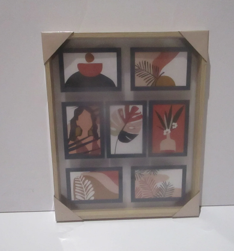 Adam Multi-Aperture Photo Frame with 7 Abstract Prints image