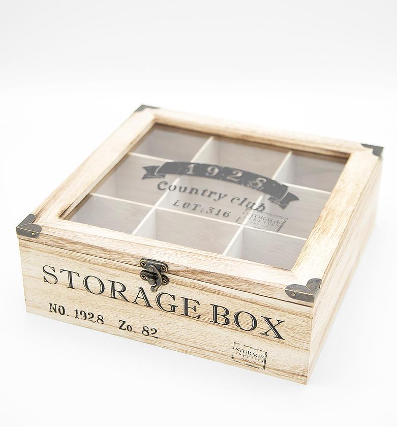 WOODEN TEA BOX, 24X24X8.5 image