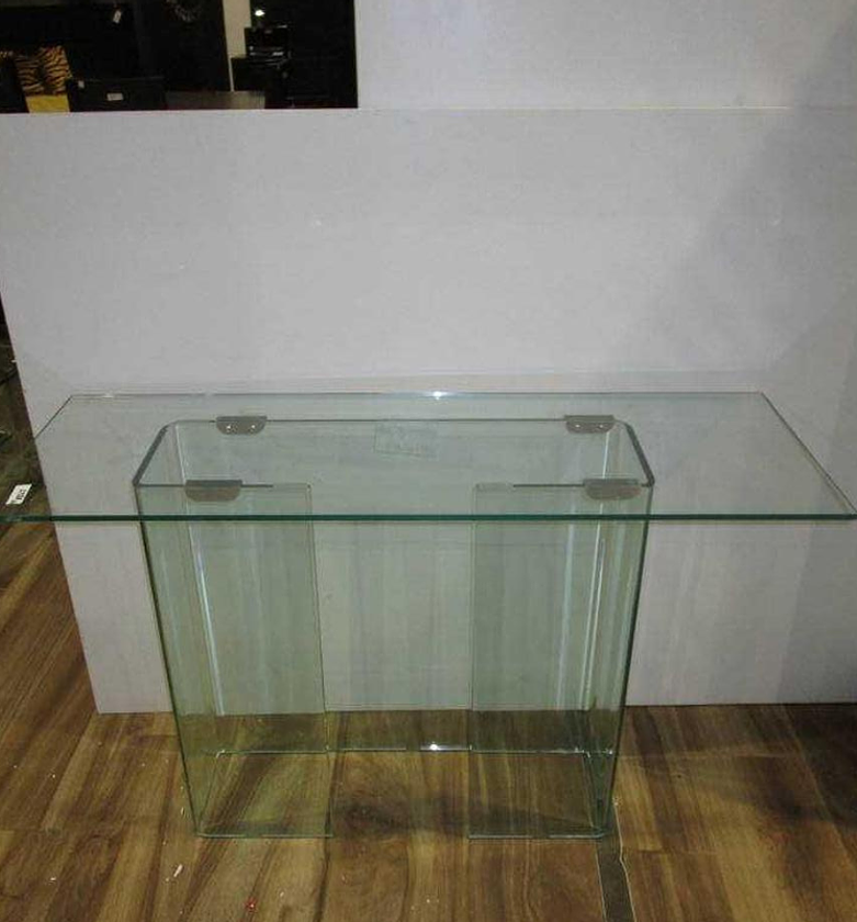 Minimalist All-Glass Console Table (10mm Tempered, 120x40x75 cm) image