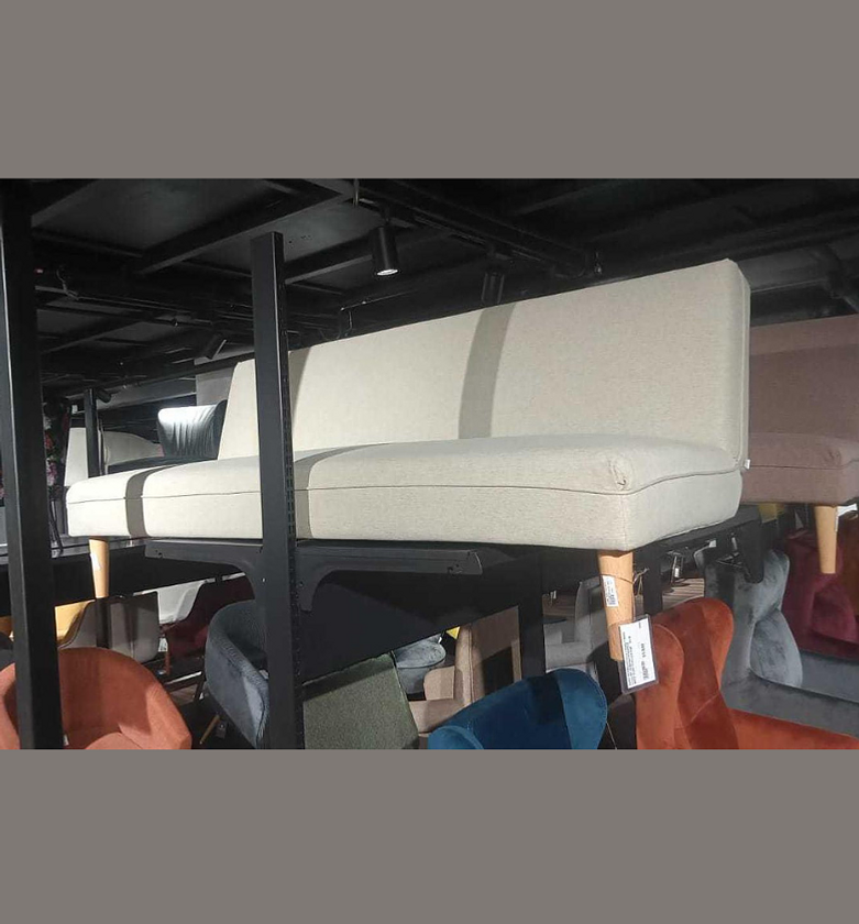 BT-19 3-Seater Sofa Bed – Beige Fabric with Wood Frame image