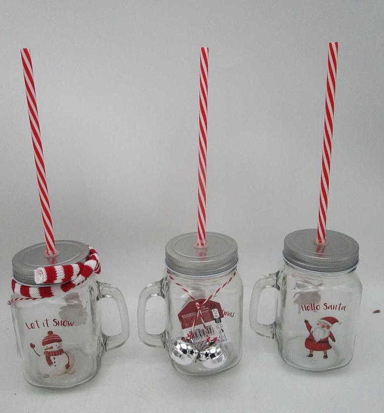 Jar with straw 450ml 3ass image