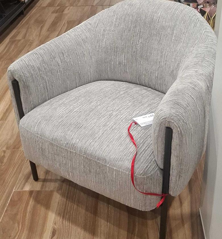 Armchair fabric silver grey image
