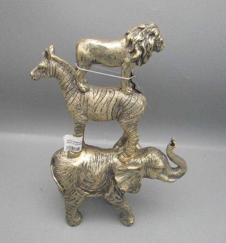 Statue wild animals 27cm gold image