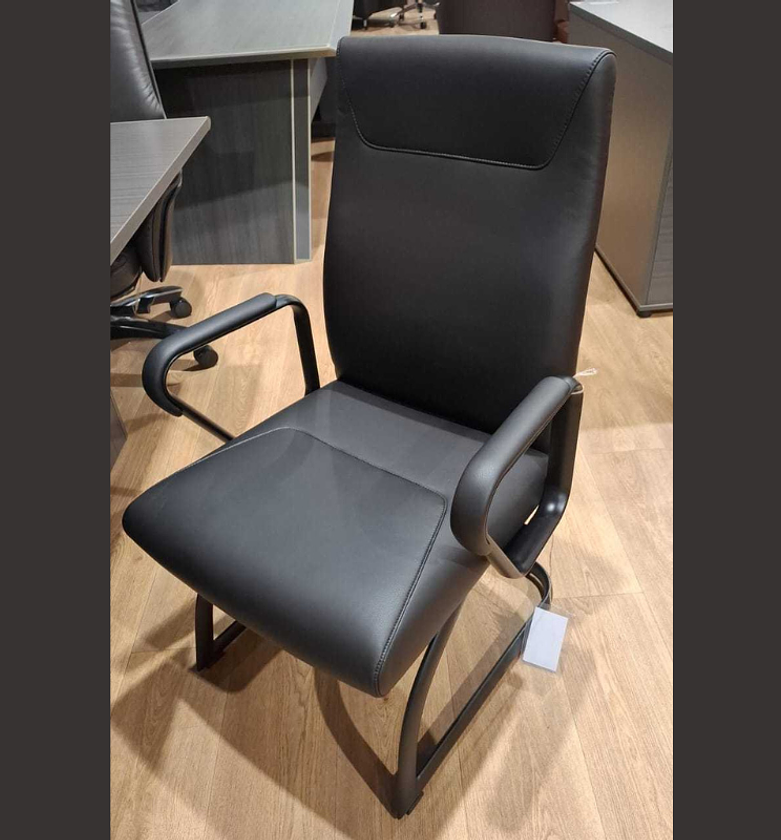 Visitor chair steel legs with black colour image