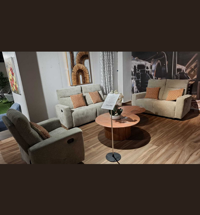 Sofa fabric set 3+2+1 6 manuel recliner image