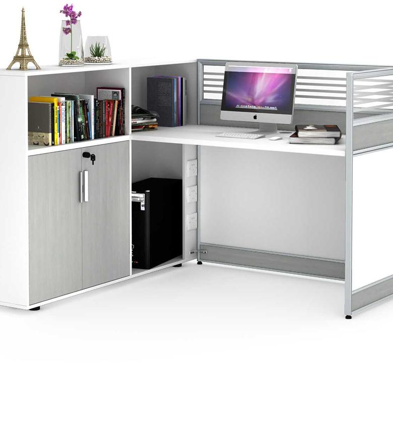 Single person partition white+grey image