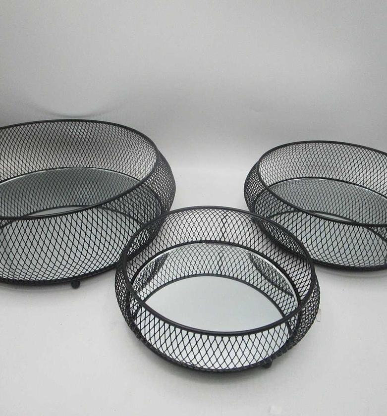 Candle tray set 3pcs blac image