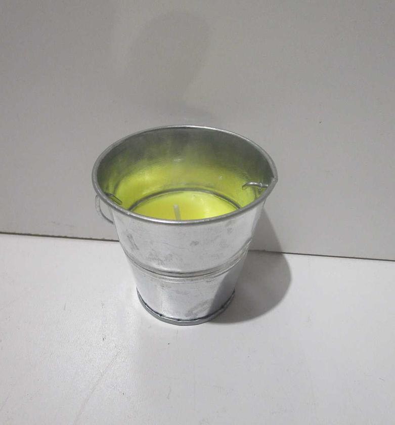 Candle in tin bucket 65x60mm image