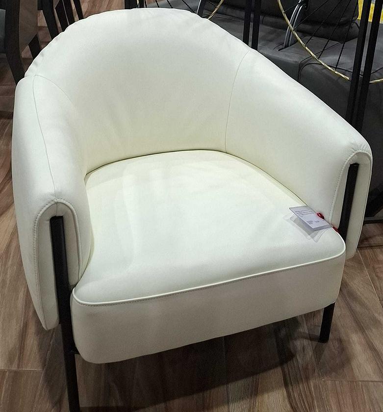 Armchair leather snow white image