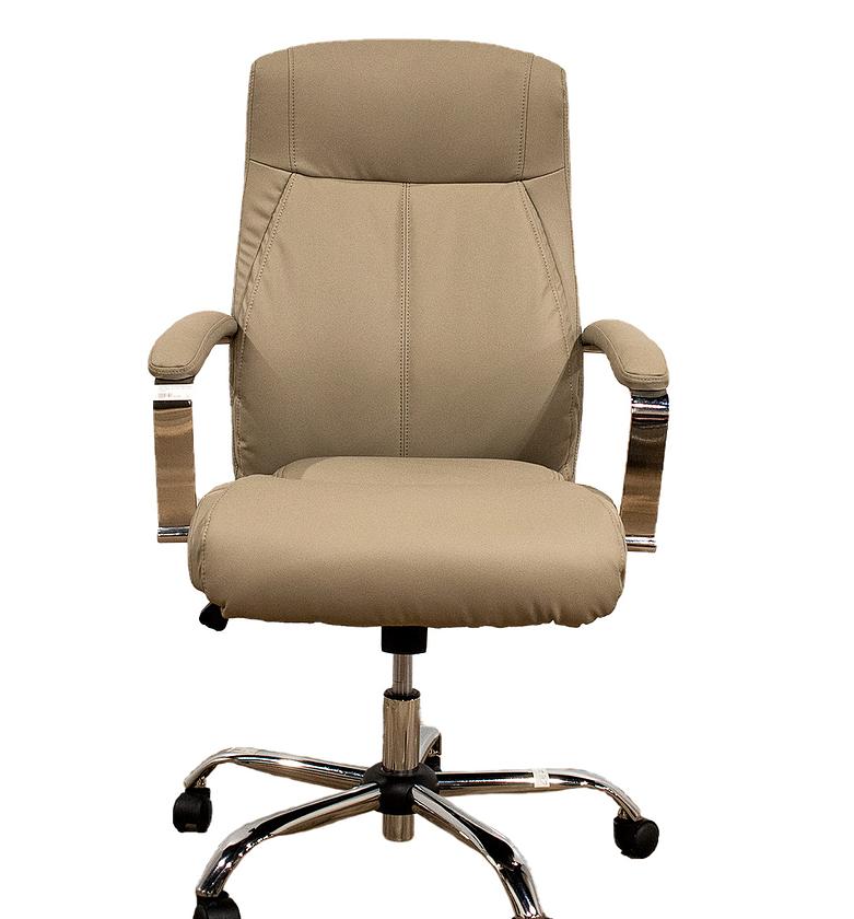 High back office chair. Chrome base image