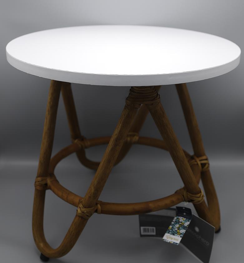 WHITE RATTAN LEG TABLE image