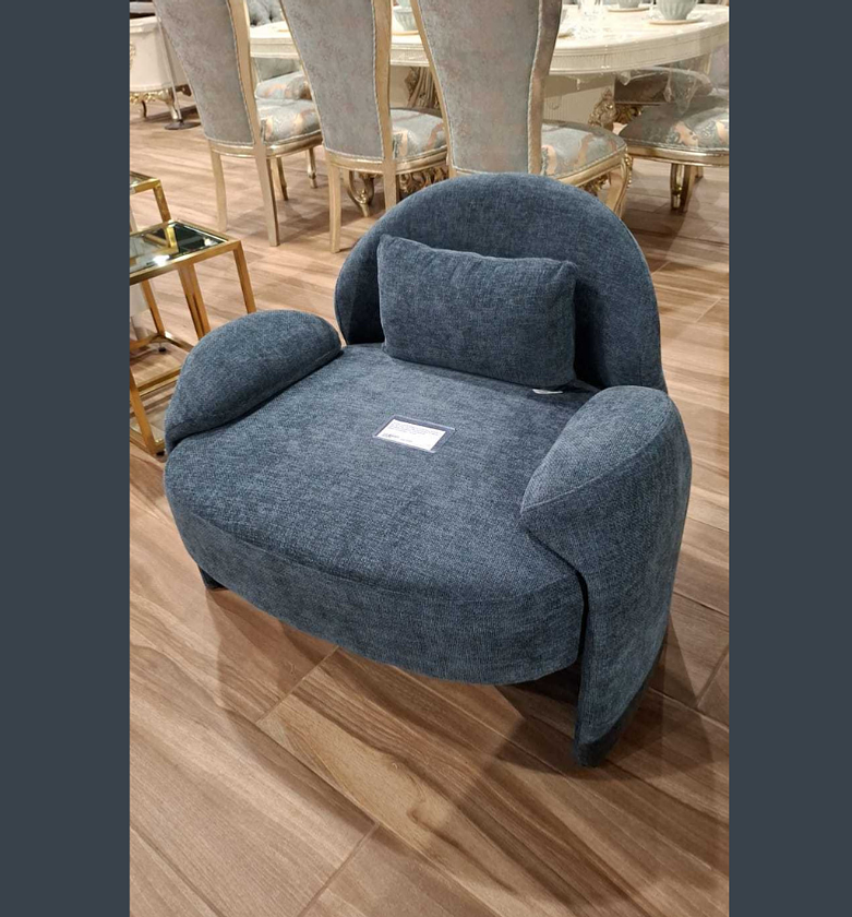 Club chair single cd2302-16 navy blue one pillow, sofa image