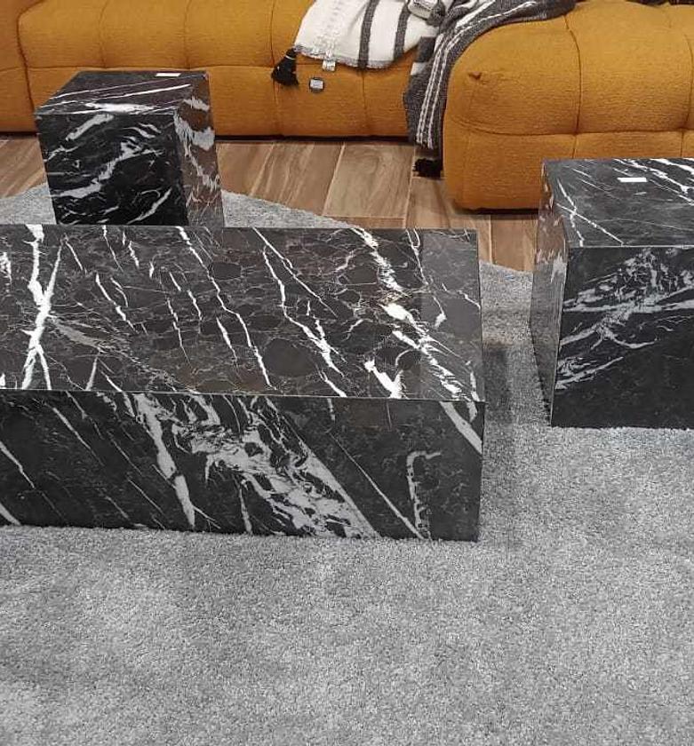 Set of 3 marble table image