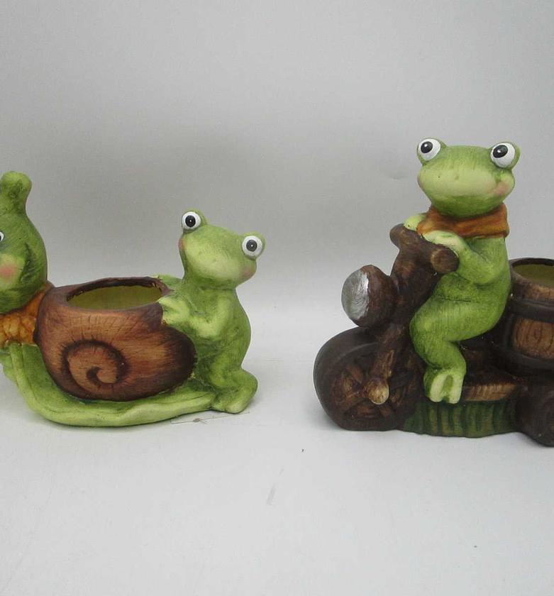 Flower pot frog ceramic   image