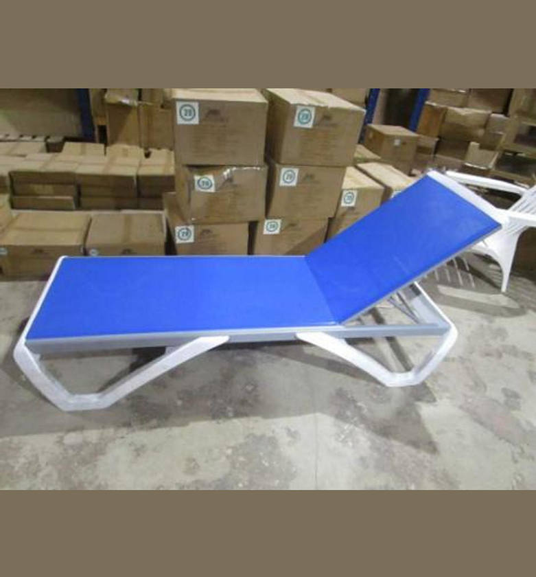 Lounge Chair – Blue Plastic, Aluminium Frame & Textilene Fabric image