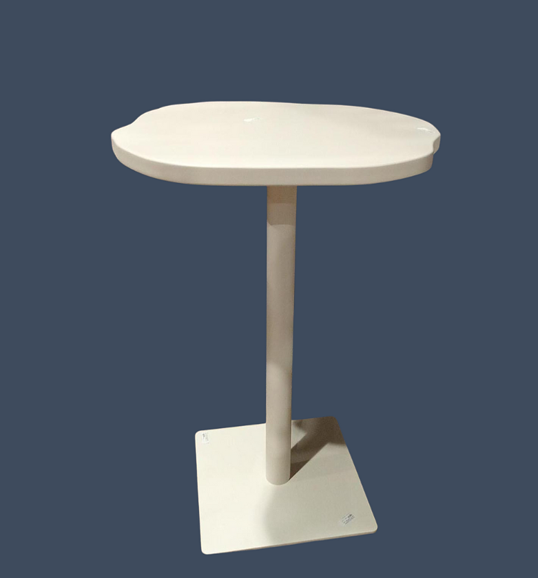Erik Bar Table – Stone Top with Matte Latte Metal Frame, 77.5×68.5×110 cm image