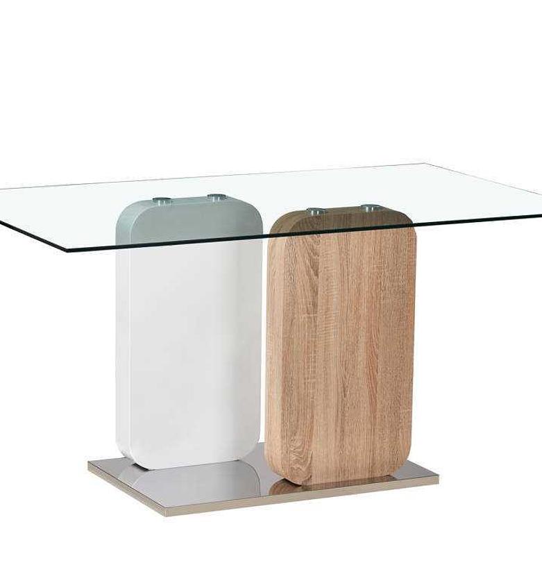 Dining Table – White High Gloss with Tempered Glass Top image