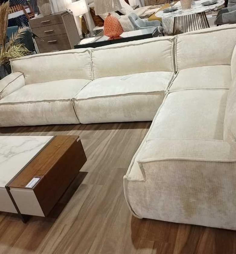 Sofa corner modular beige image