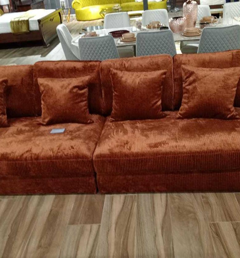 Sofa 4 seater terracota with image