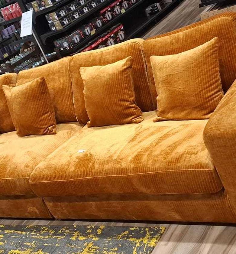 Sofa 4 seater ocre with image