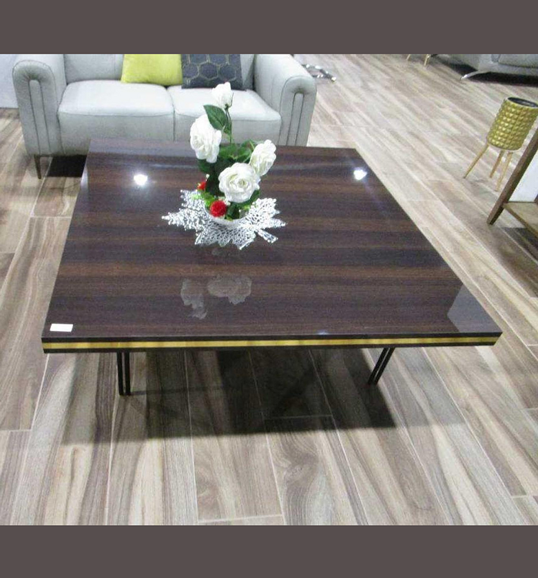 Square Coffee Table – Antracite & Walnut Finish (120×120×43 cm) image