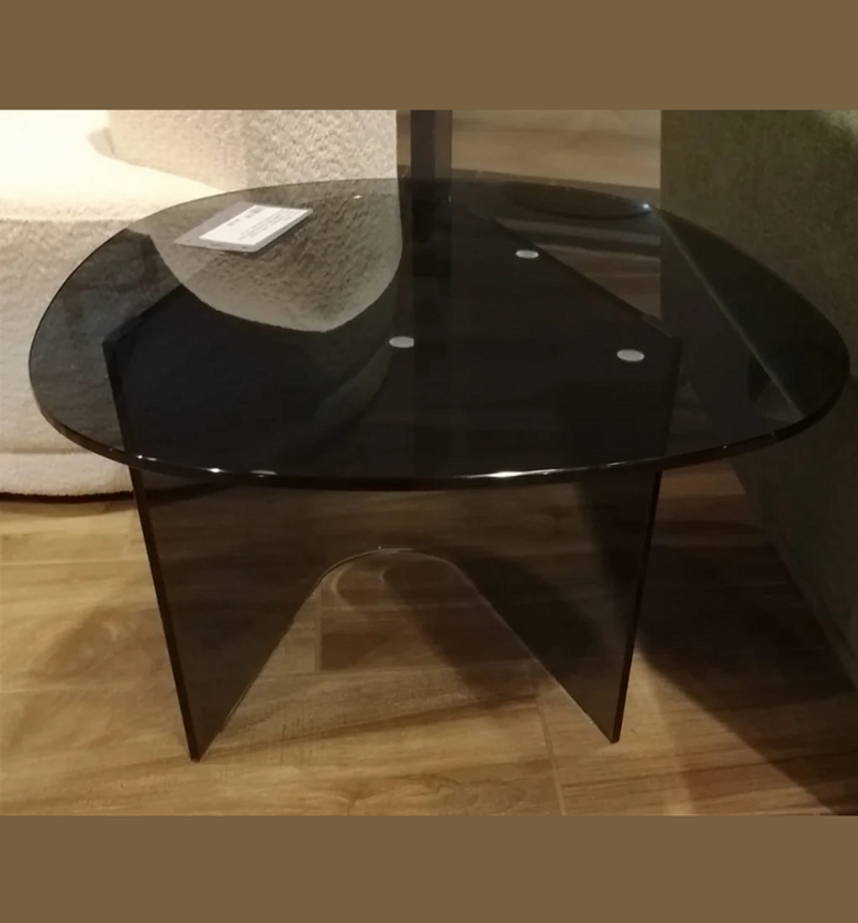 Side Table – Grey Tempered Glass Top with Grey Blend Base image