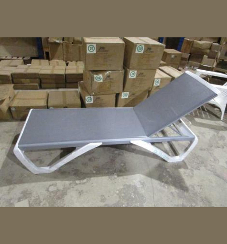 Lounge Chair – Grey Plastic, Aluminium Frame & Textilene Fabric image