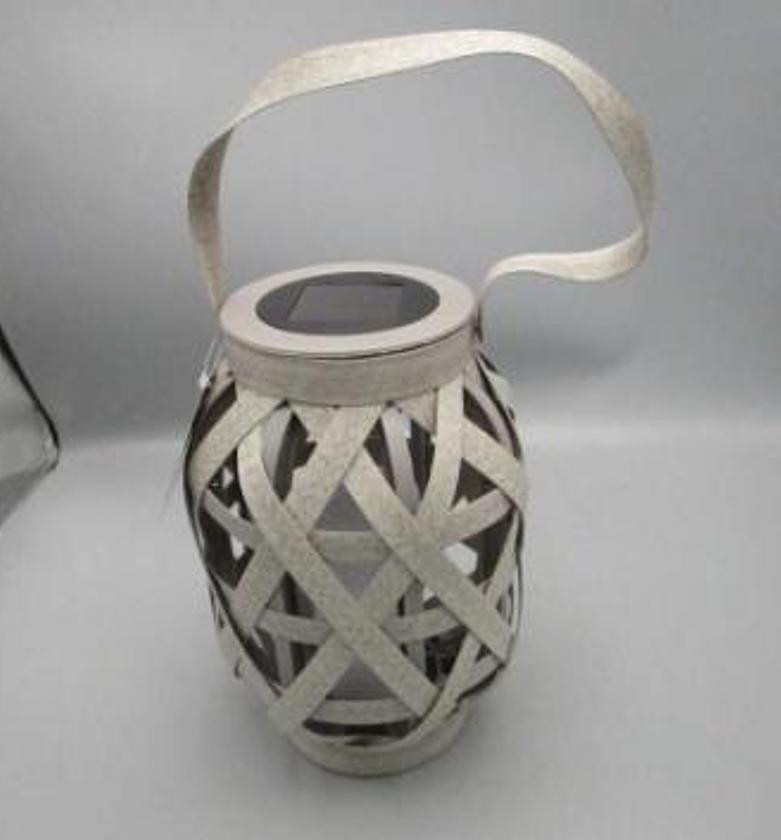LANTERN SOLAR GREY RATTAN image